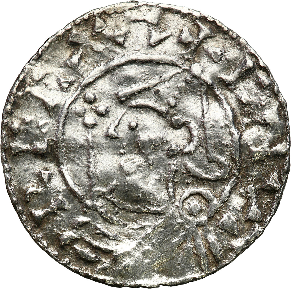 Anglia. Knut (1016-1035). Denar typu Pointed Helmet